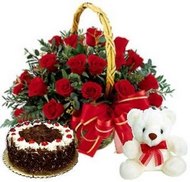 20 Red Rose with Basket ...